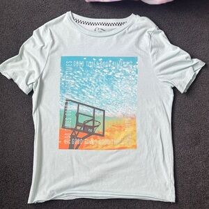 Art Class Mint Green Tee with Checkered Detail